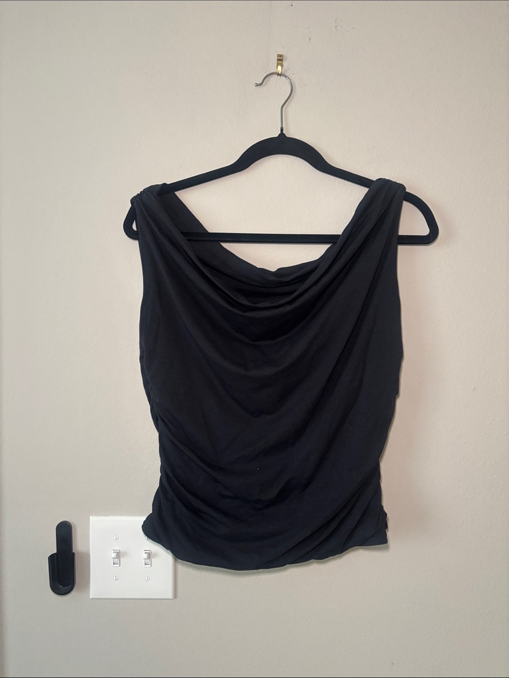 Abercrombie & Fitch Black Draped Cowl Neck Women's Top